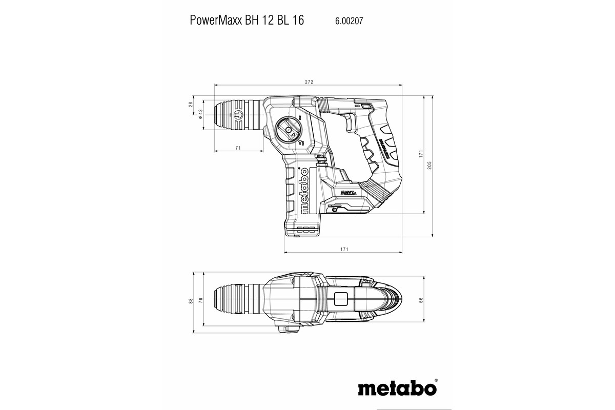 Tassellatore bh12v brushless- 60020784 BH12BL16 METABO - immagine 2