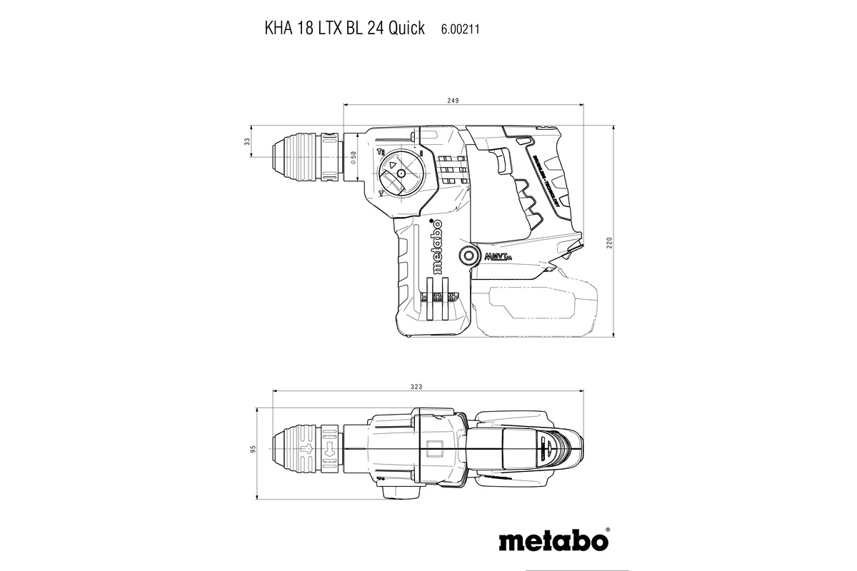MARTELLO A BATTERIA CON ASPIRATORE - KHA 18 LTX BL 24 QUICK SET ISA - 60021190 KHA18LTXBL24 QUICK METABO - immagine 2