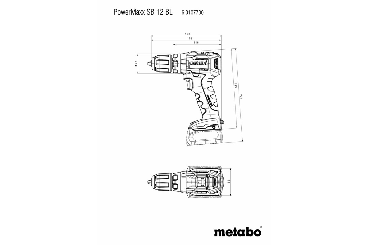 Trapano avvitatore a percussione Brush con 2 batterie - 60107750 SB12BL METABO - immagine 2