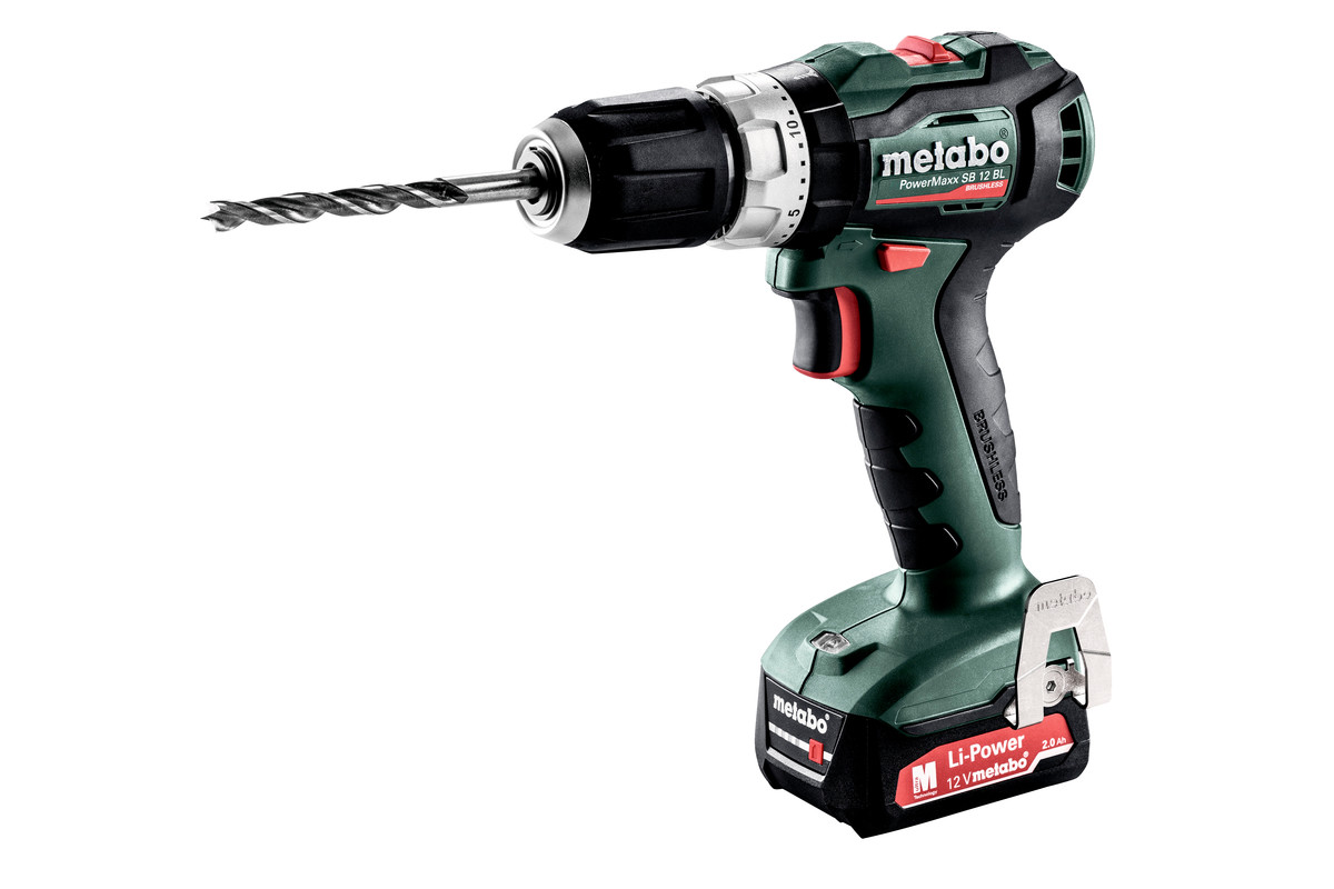 Trapano avvitatore a percussione Brush con 2 batterie - 60107750 SB12BL METABO